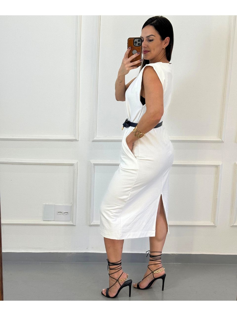 Vestido Midi Moletinho Marry Off White