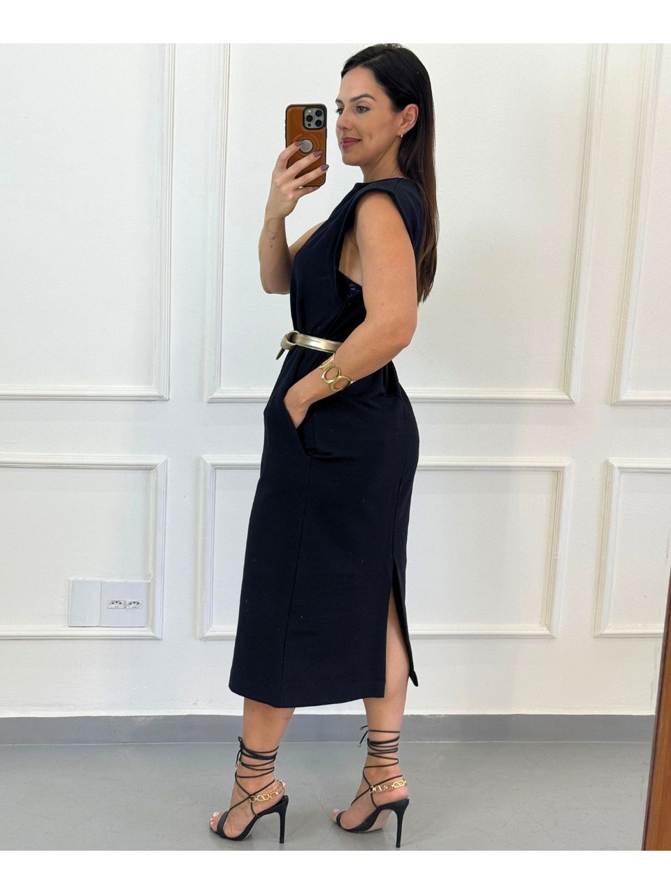 Vestido Midi Moletinho Marry Preto