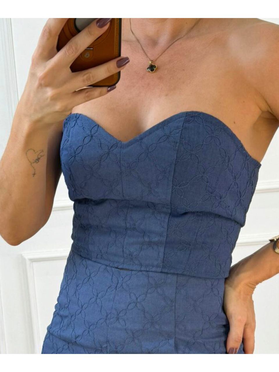 Conjunto Itália Em Linho Cordonê Azul Jeans