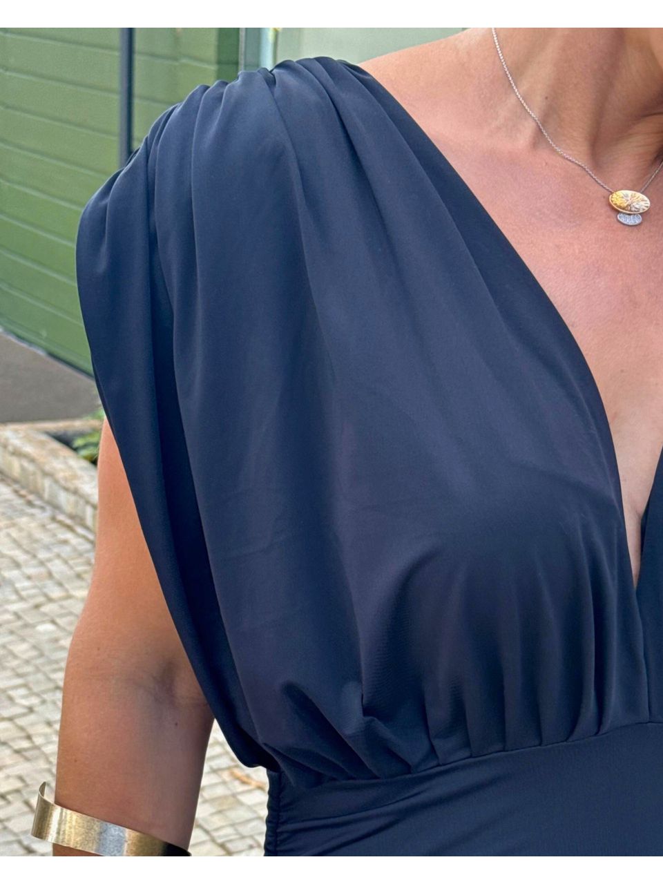 Vestido Curto Drapeado Afrodite Preto