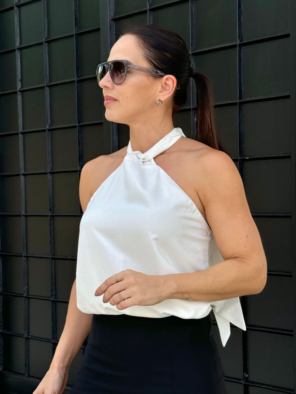 Blusa Ágatha Frente Única Off White - Arpaia
