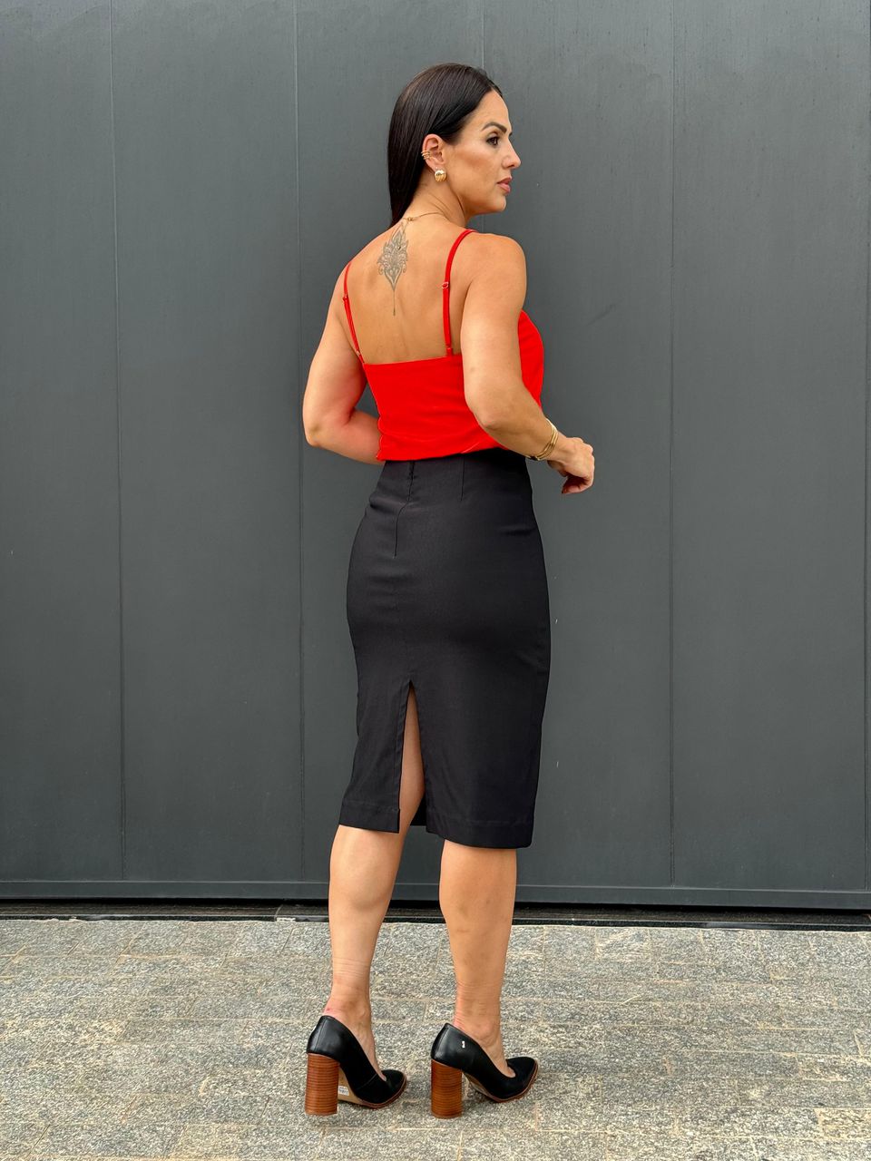 Blusa Alça Fina em Viscose Alice Vermelha