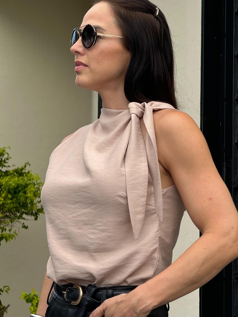 Blusa Amanda Laço Nude - Arpaia