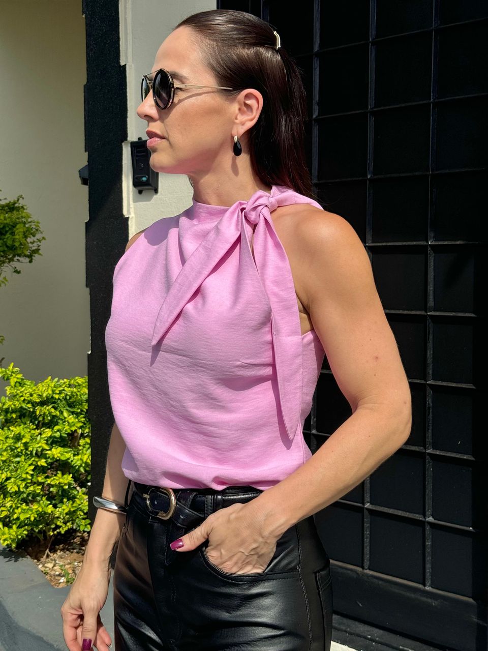 Blusa Amanda Laço Rosa Claro - Arpaia