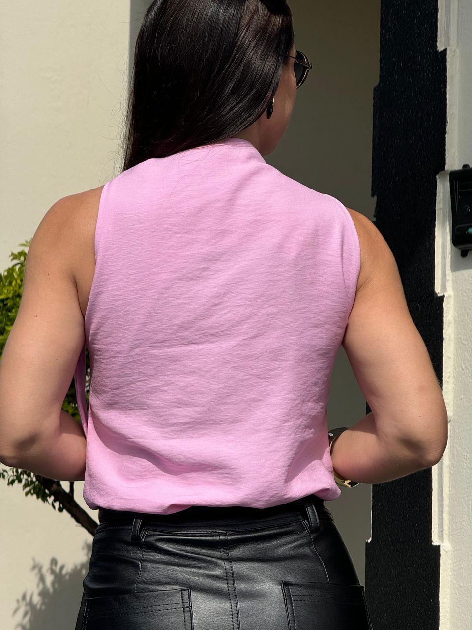 Blusa Amanda Laço Rosa Claro
