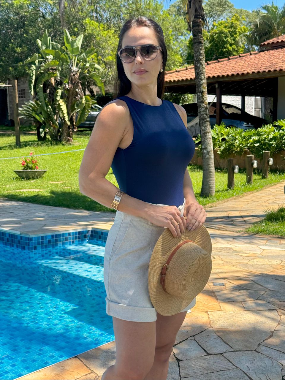 Body Milena Azul Marinho