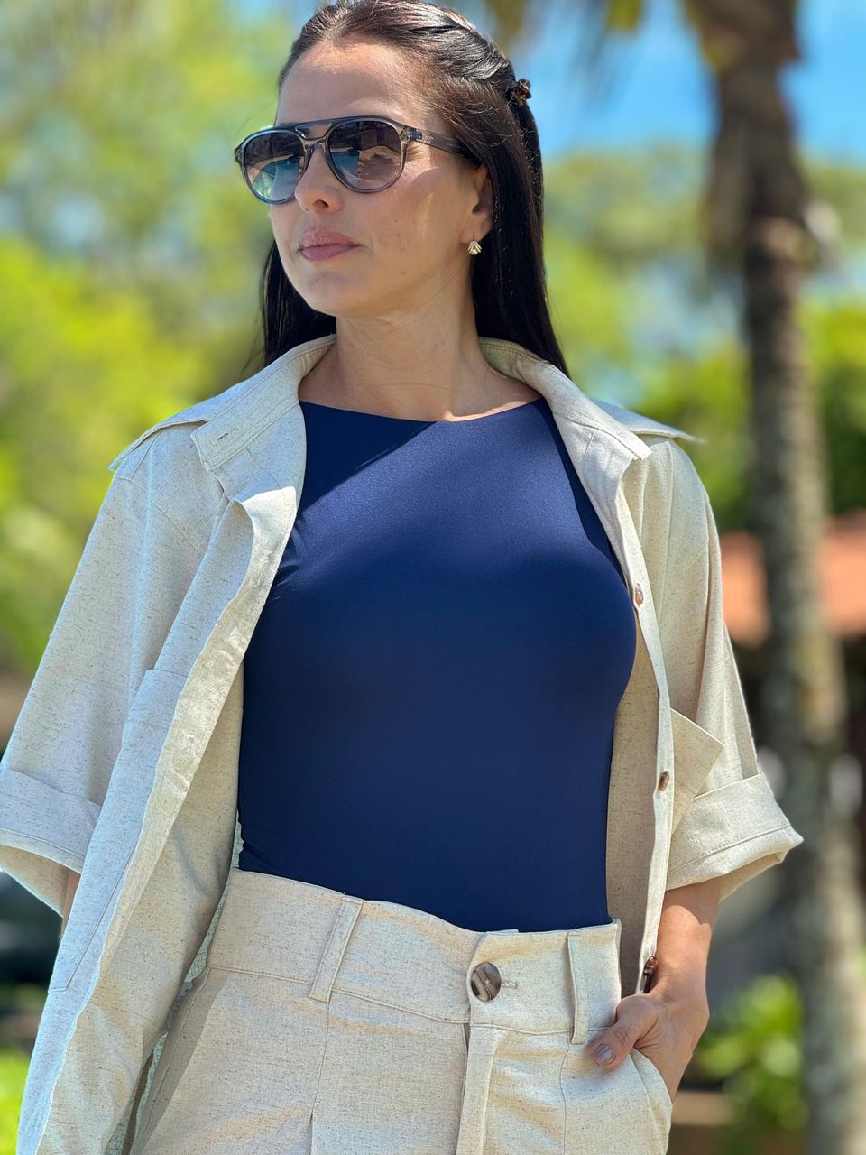 Body Milena Azul Marinho