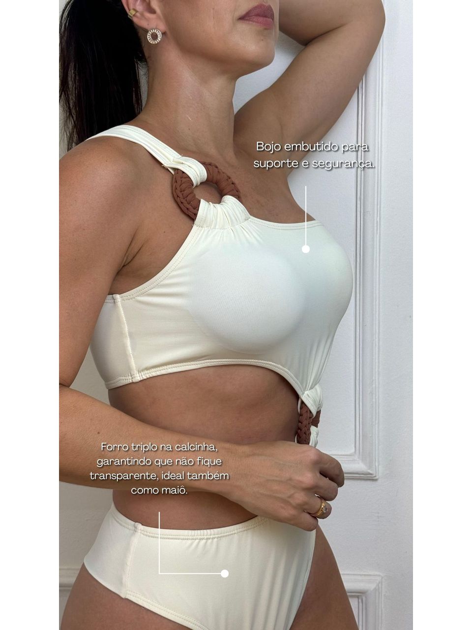 Body Nula Manga Riviera Creme