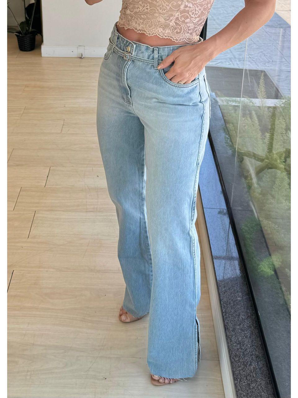 Calça Jeans Wide Leg Arpaia