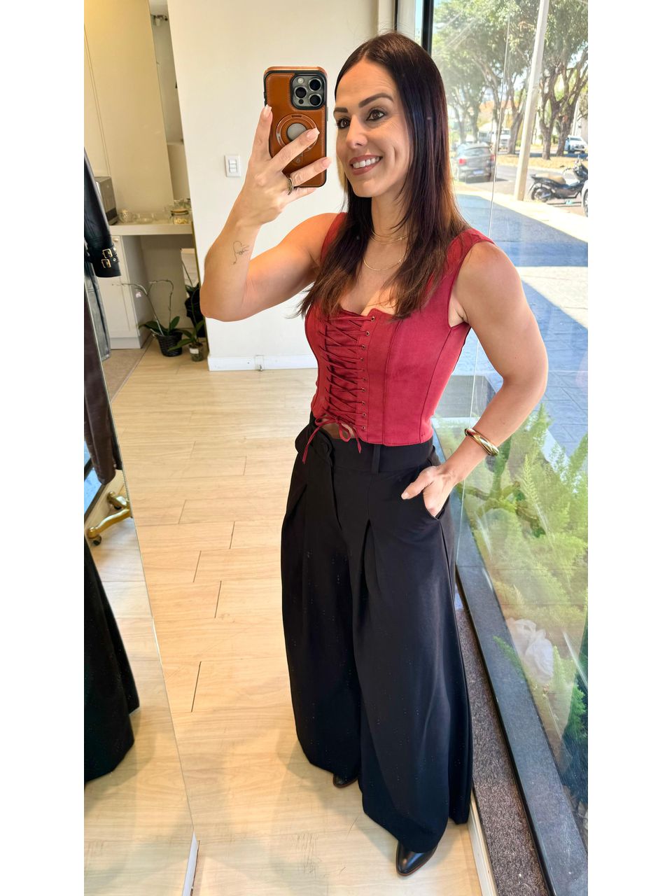 Calça Maxi Pantalona Preta Paola 
