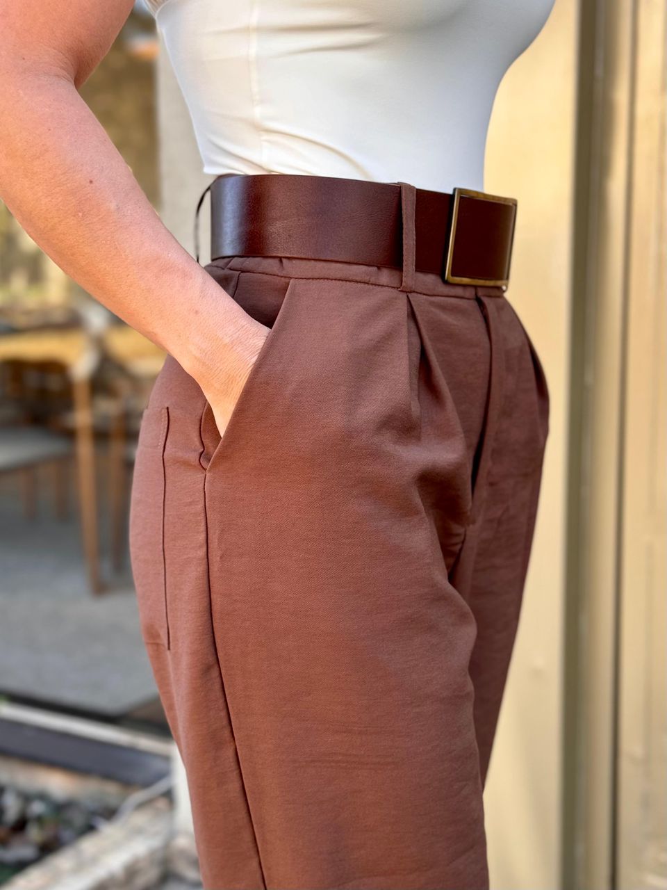 Calça Cenoura Nati Coffee