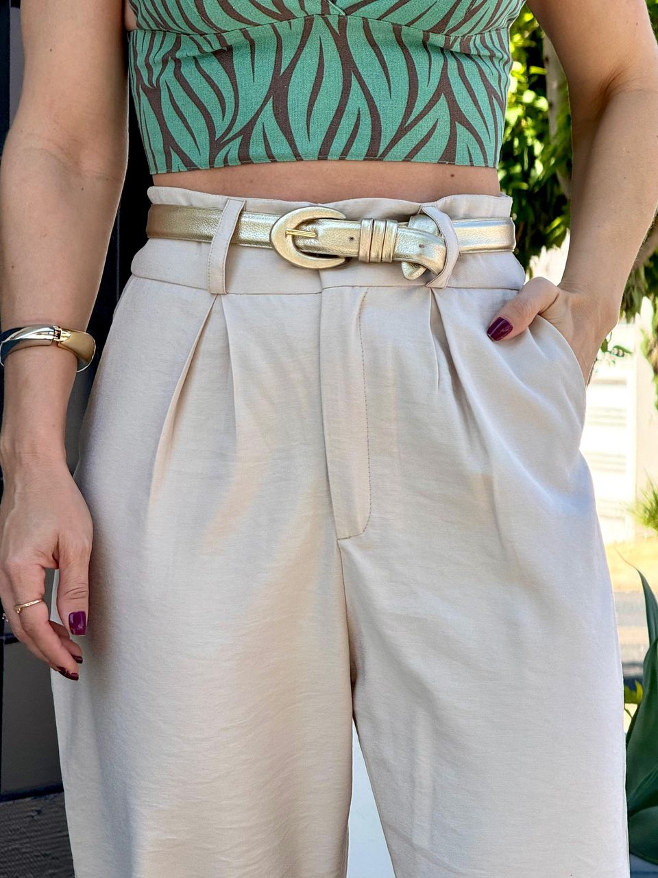 Calça Cenoura Areia Nati