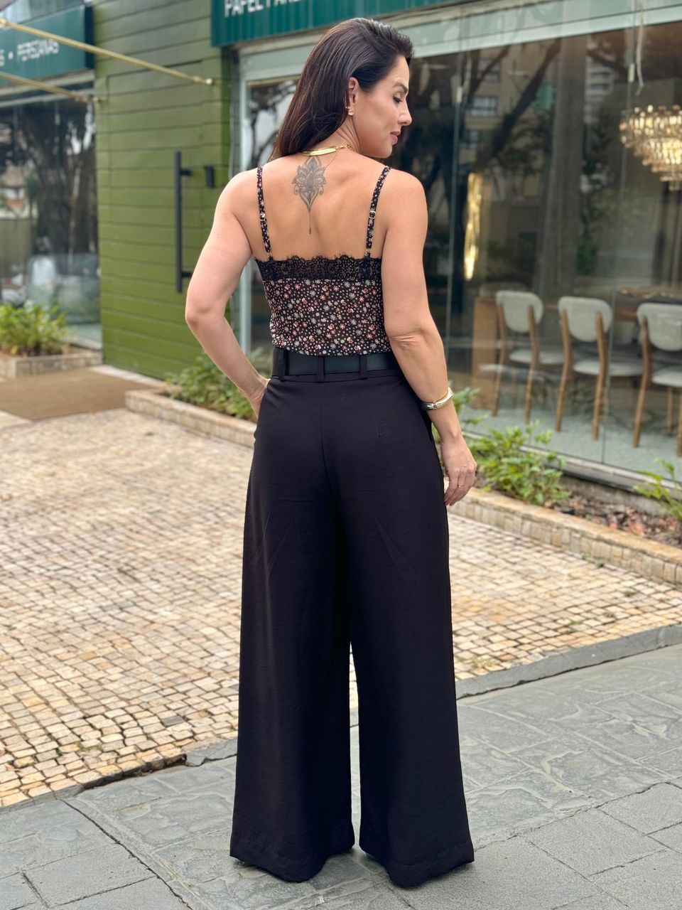 Calça Pantalona Preta Paola