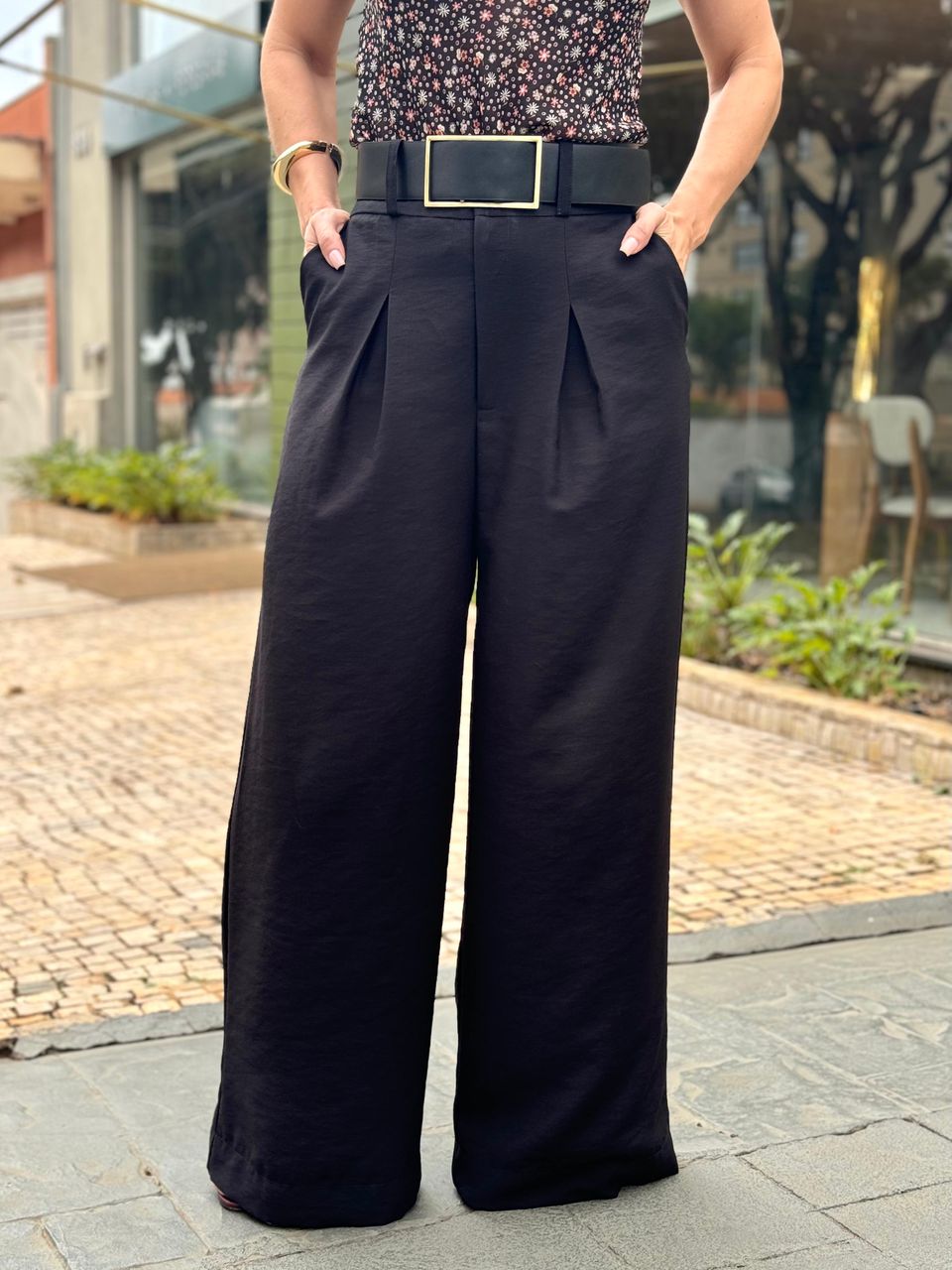 Calça Pantalona Preta Paola