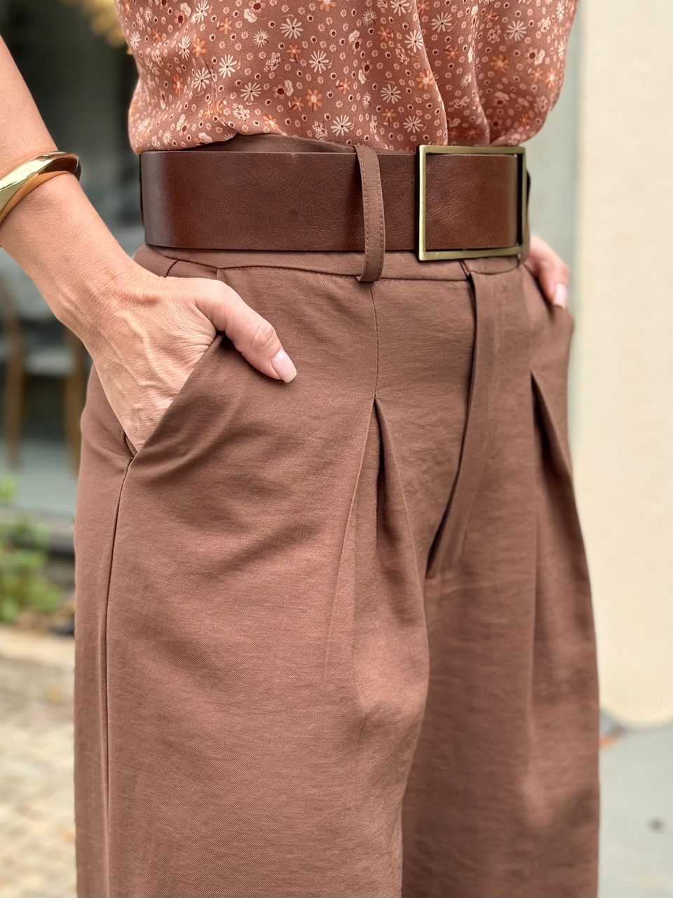 Calça Pantalona Coffee Paola