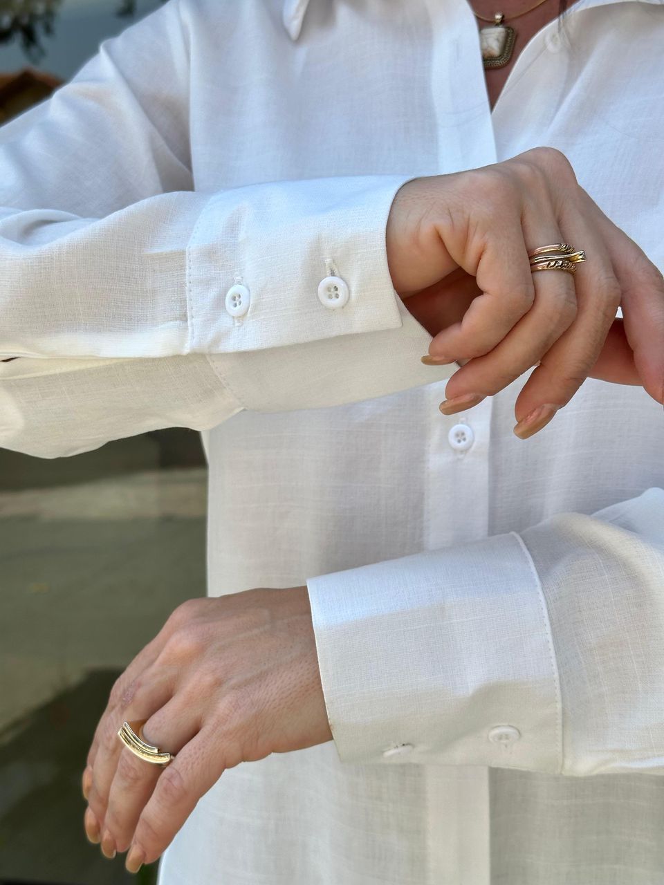 Camisa Slim Viscolinho Off White