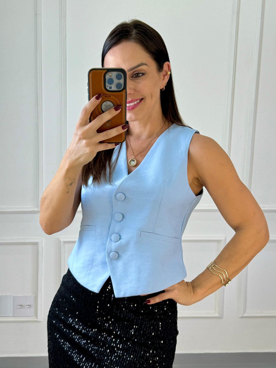 Colete Liz Azul Serenity - Arpaia