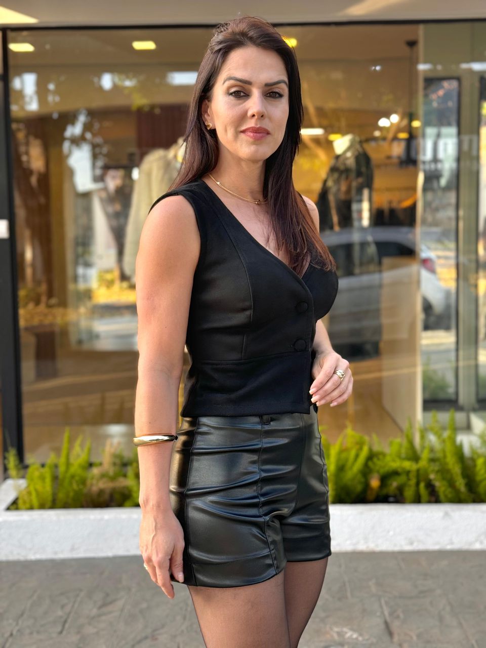 Colete Suede Cecília Preto