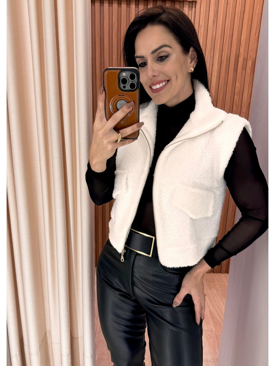 Colete Teddy Peluciado Off White 
