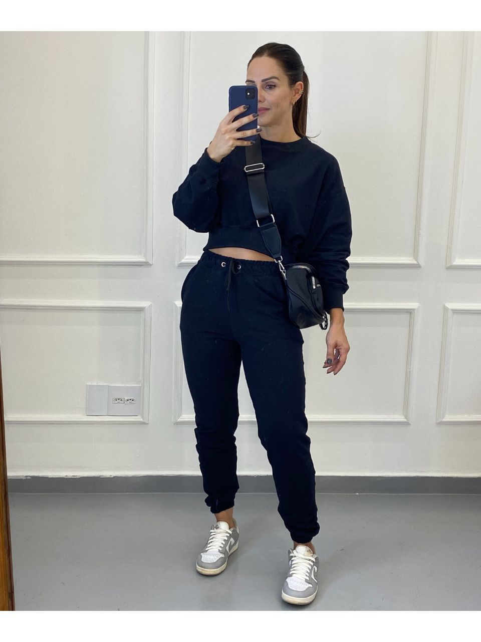 Conjunto Moletinho Jogger Nova York Preto