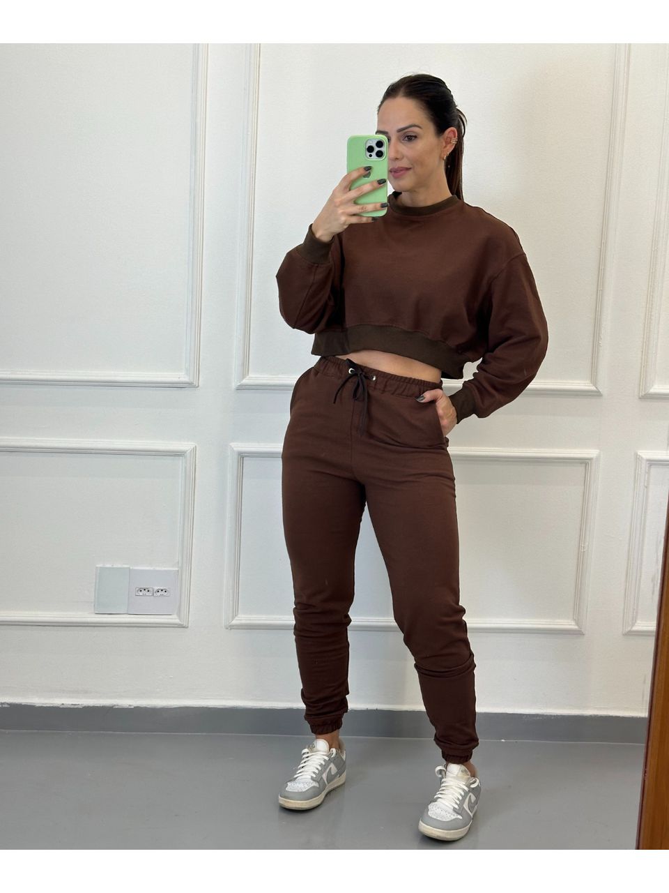 Conjunto Moletinho Jogger Nova York Marrom