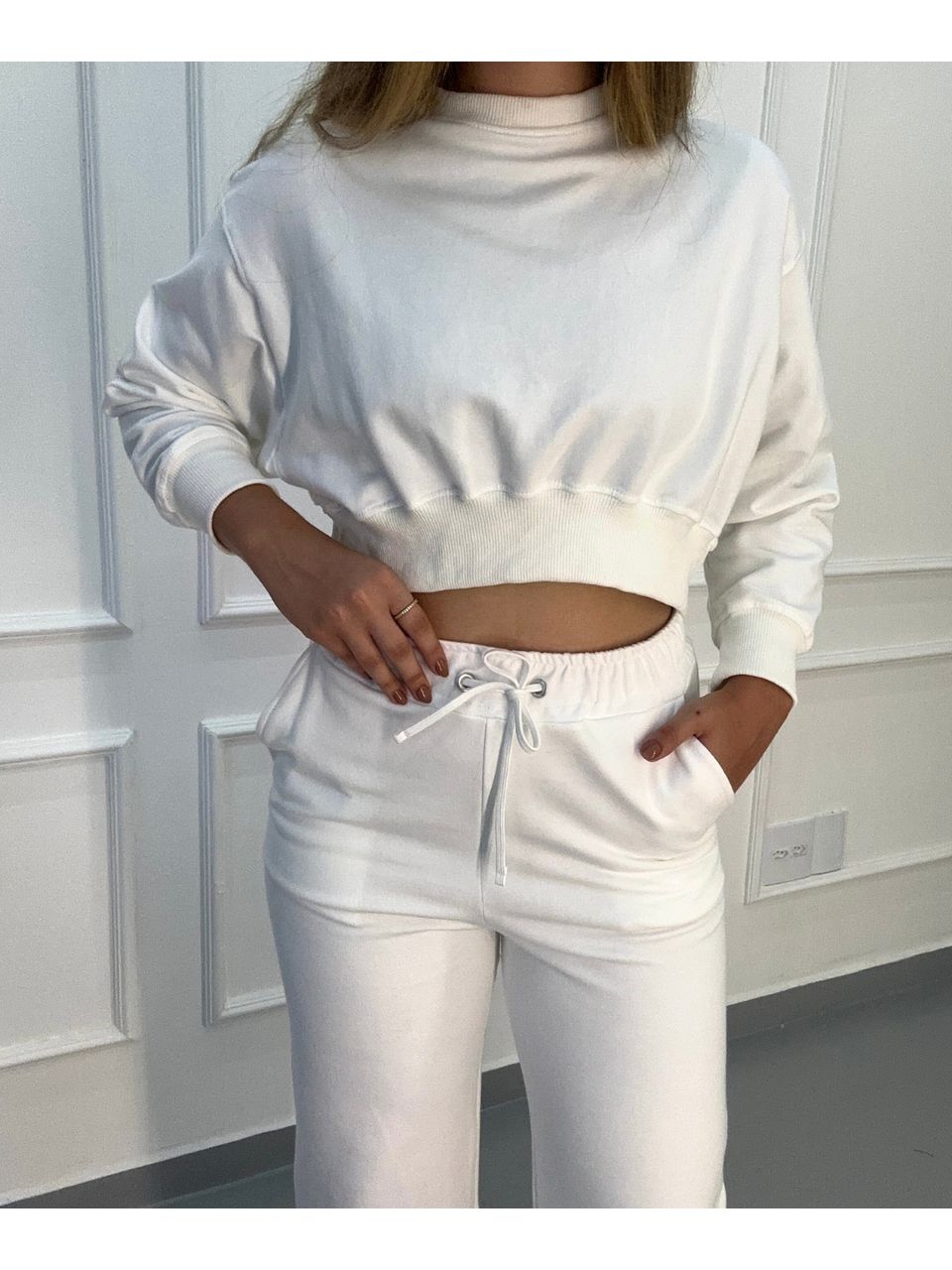 Conjunto Moletinho Pantalona Austrália Off White