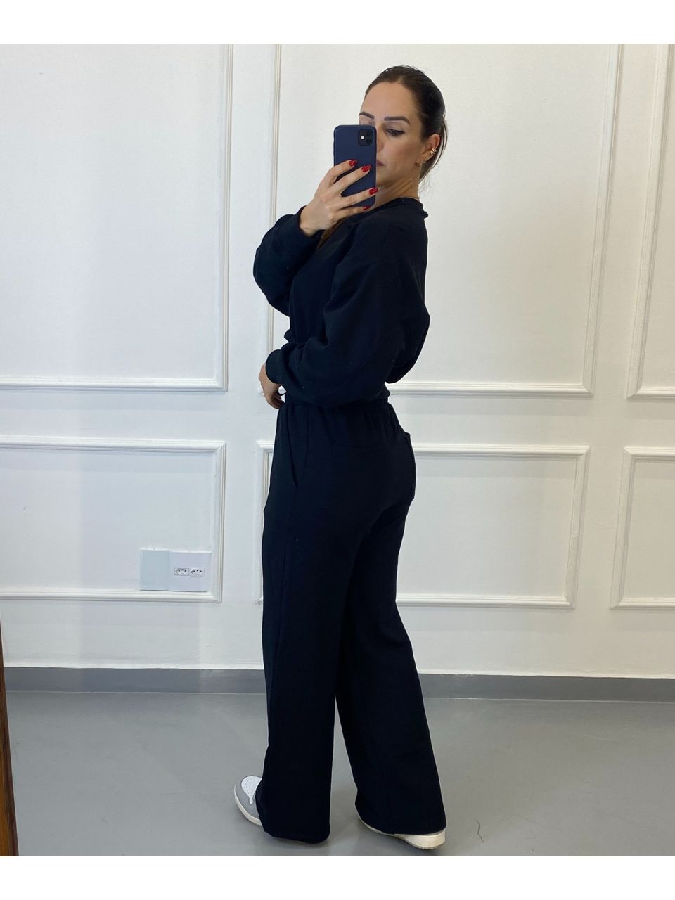 Conjunto Moletinho Pantalona Austrália Preto