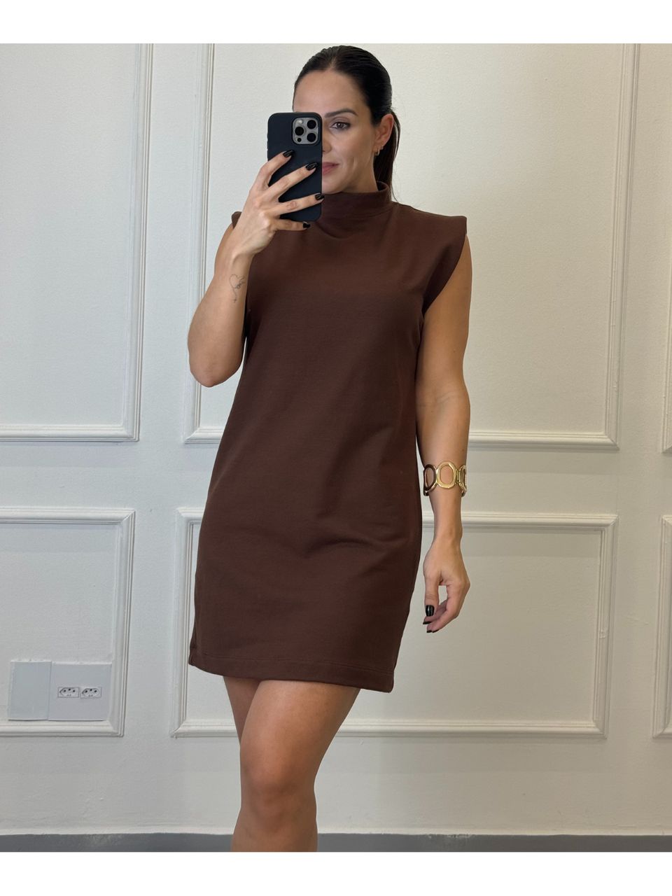 Vestido Moletinho Luiza Marrom - Arpaia