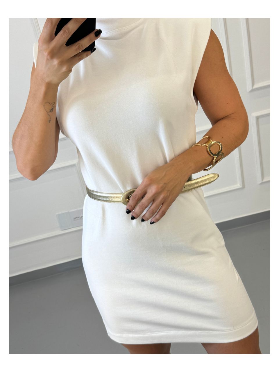 Vestido Moletinho Luiza Off White