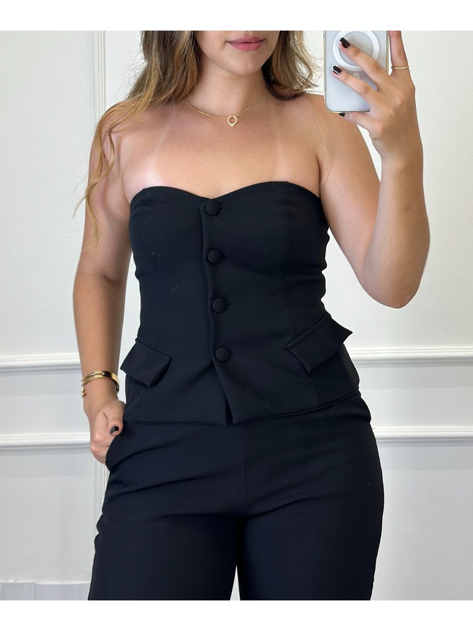 Corselet Alfaiataria Paris Preto - Arpaia