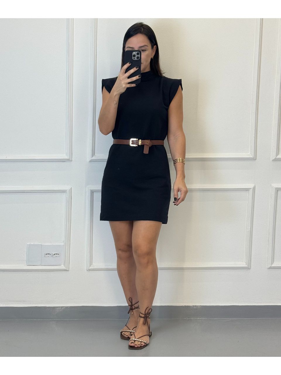Vestido Moletinho Luiza Preto - Arpaia