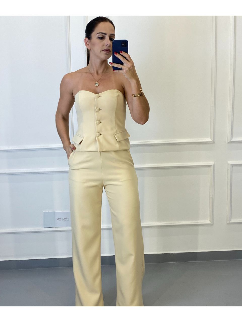 Corselet Alfaiataria Paris Creme