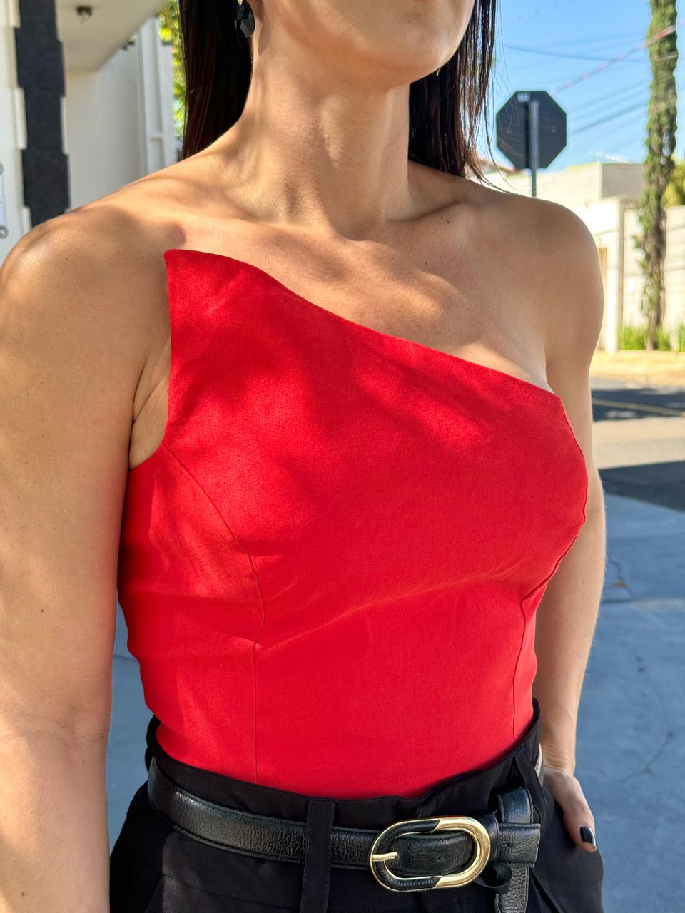 Corselet Assimétrico Eva Vermelho