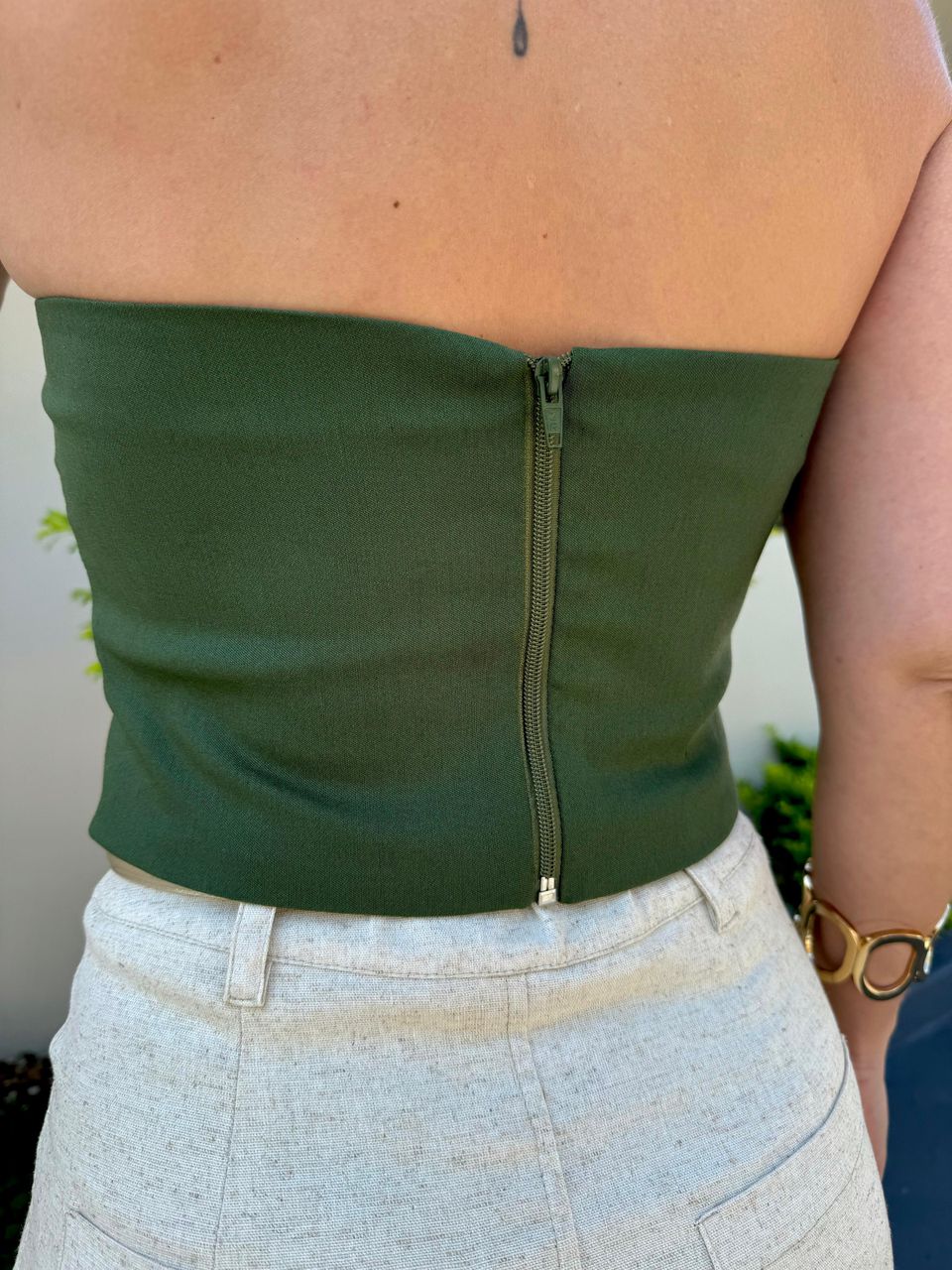 Corselet Assimétrico Eva Verde Militar