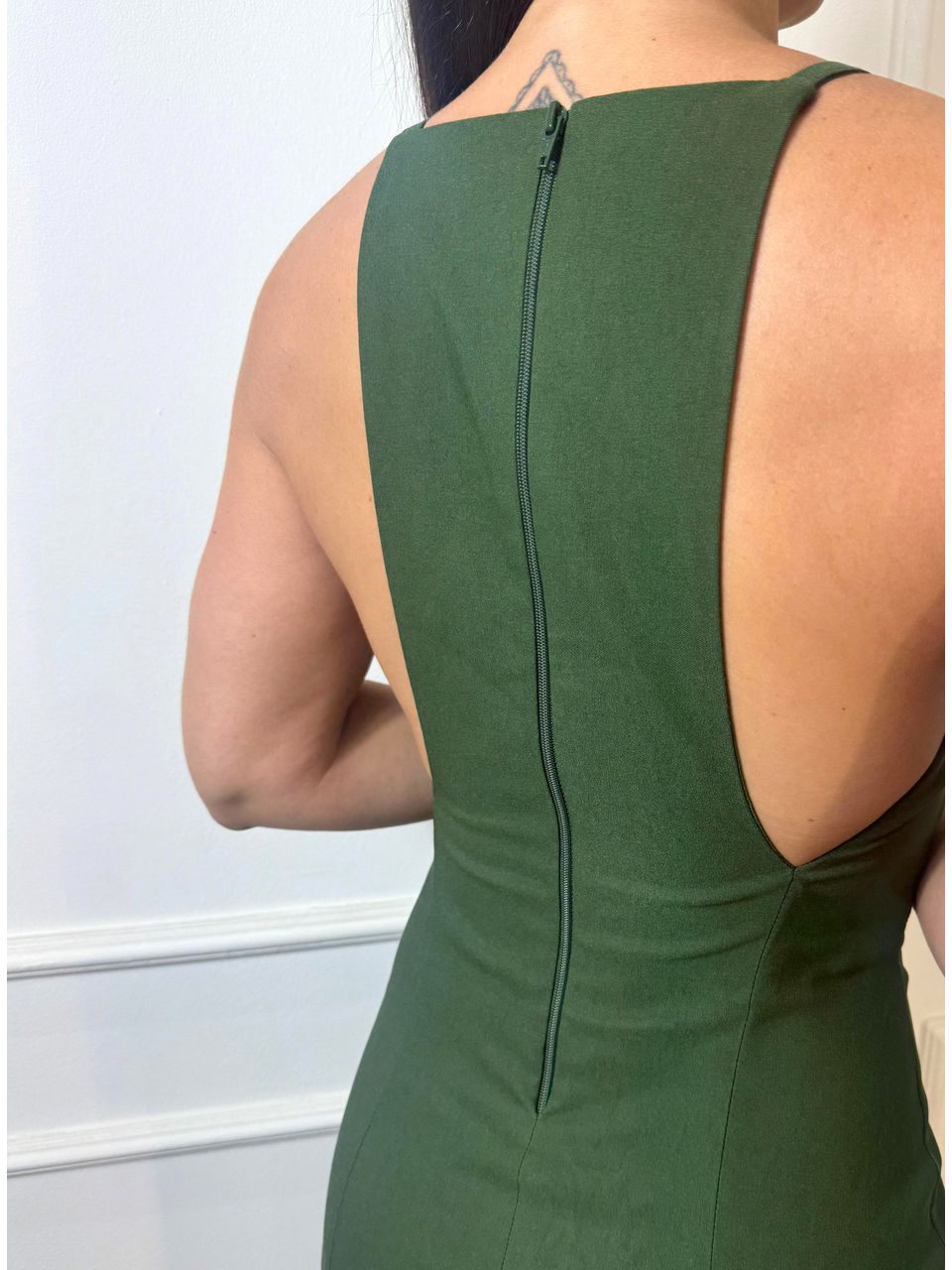 Vestido Genebra Verde Militar Liso