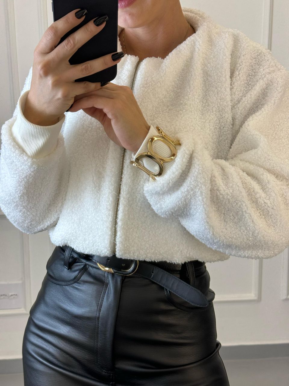 Jaqueta Teddy Off White