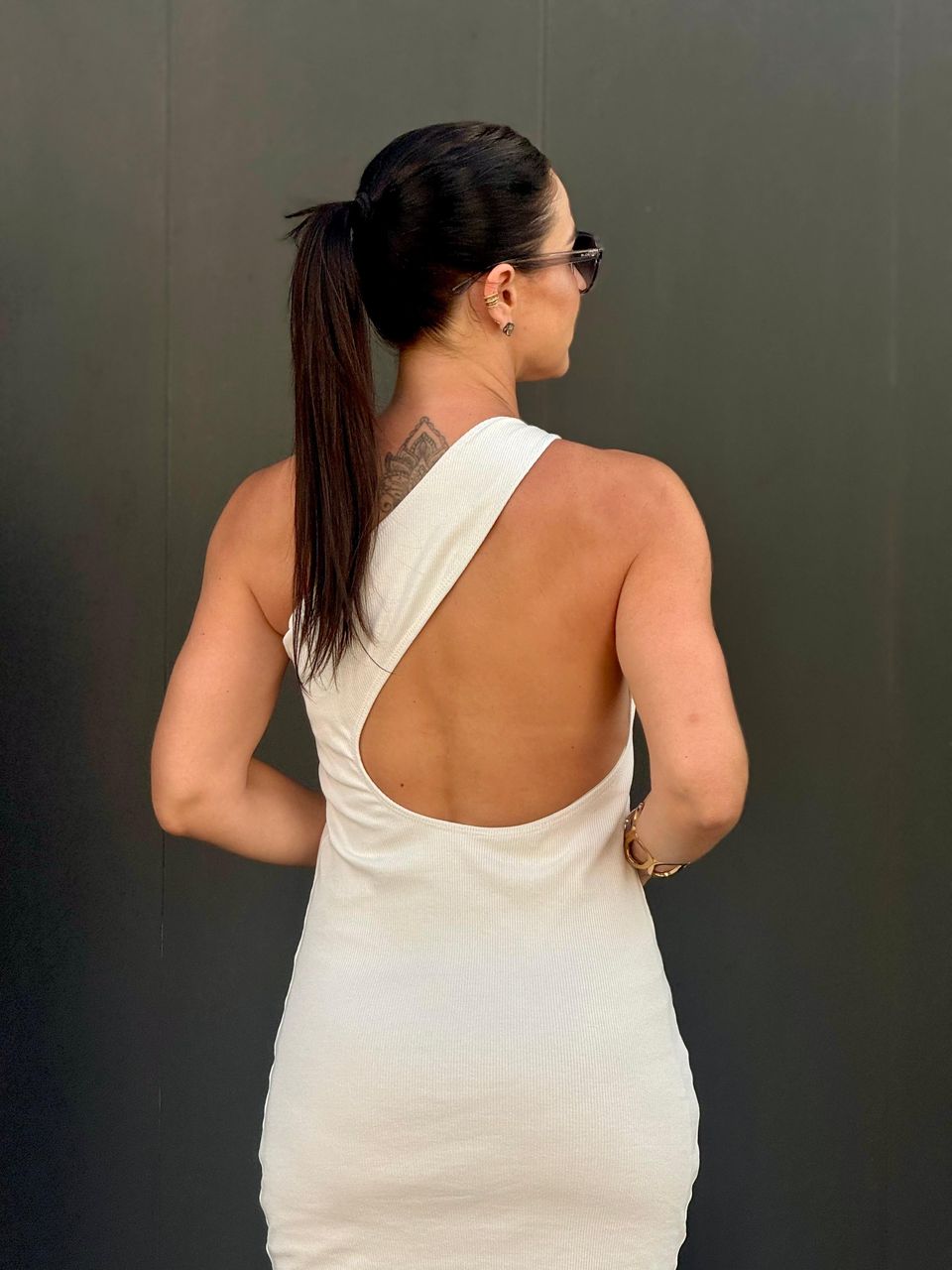Vestido Midi Off White Clara