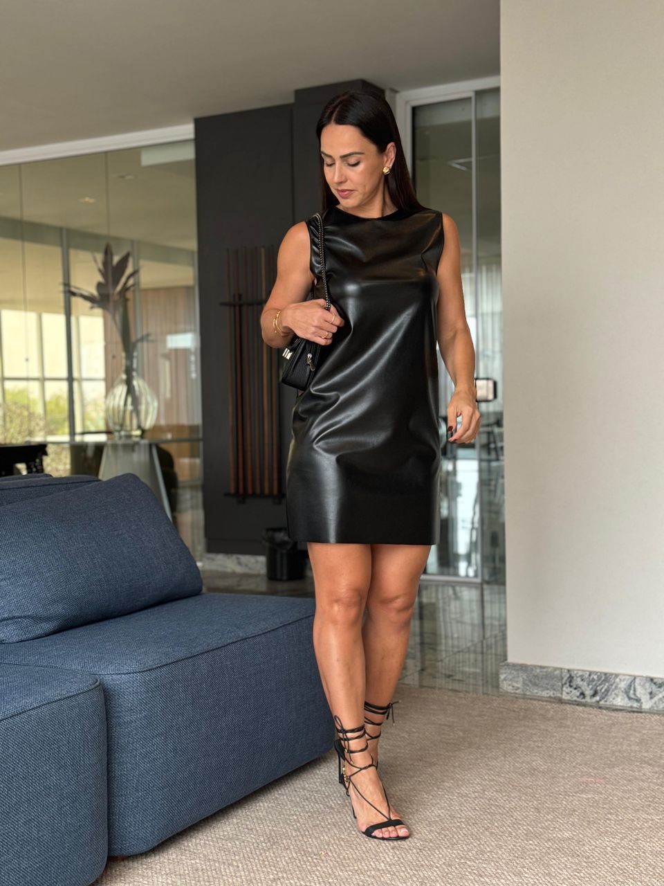Vestido Courino Teodora Preto - Arpaia
