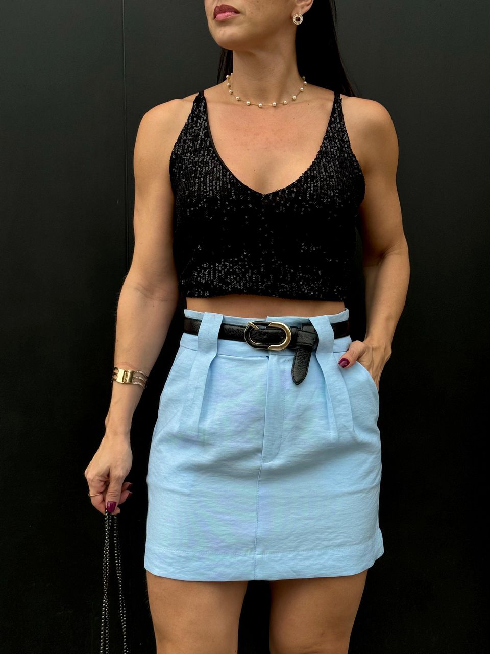 Mini Saia Diane Azul - Arpaia