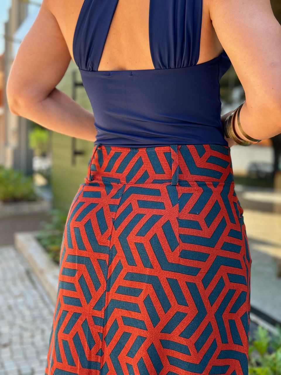 Saia Em Linho Malu Mosaico