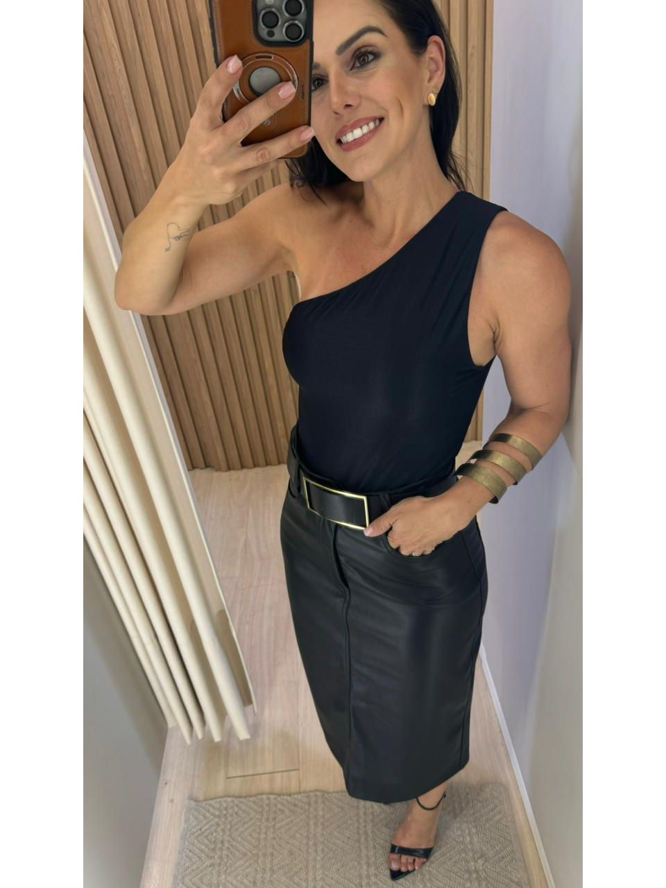 Body Nula Manga Preto Catherine 