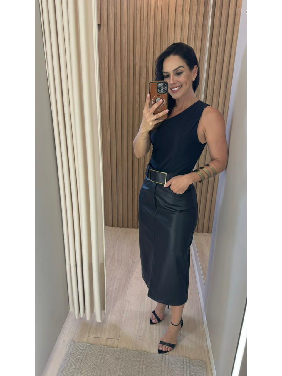 Body Nula Manga Preto Catherine 