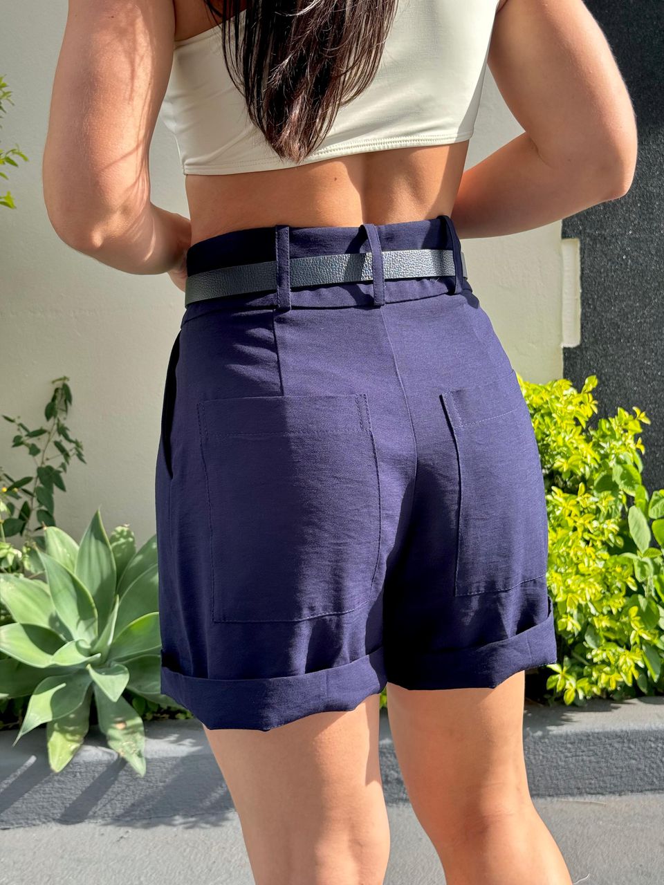 Short Alfaiataria Azul Marinho Nati