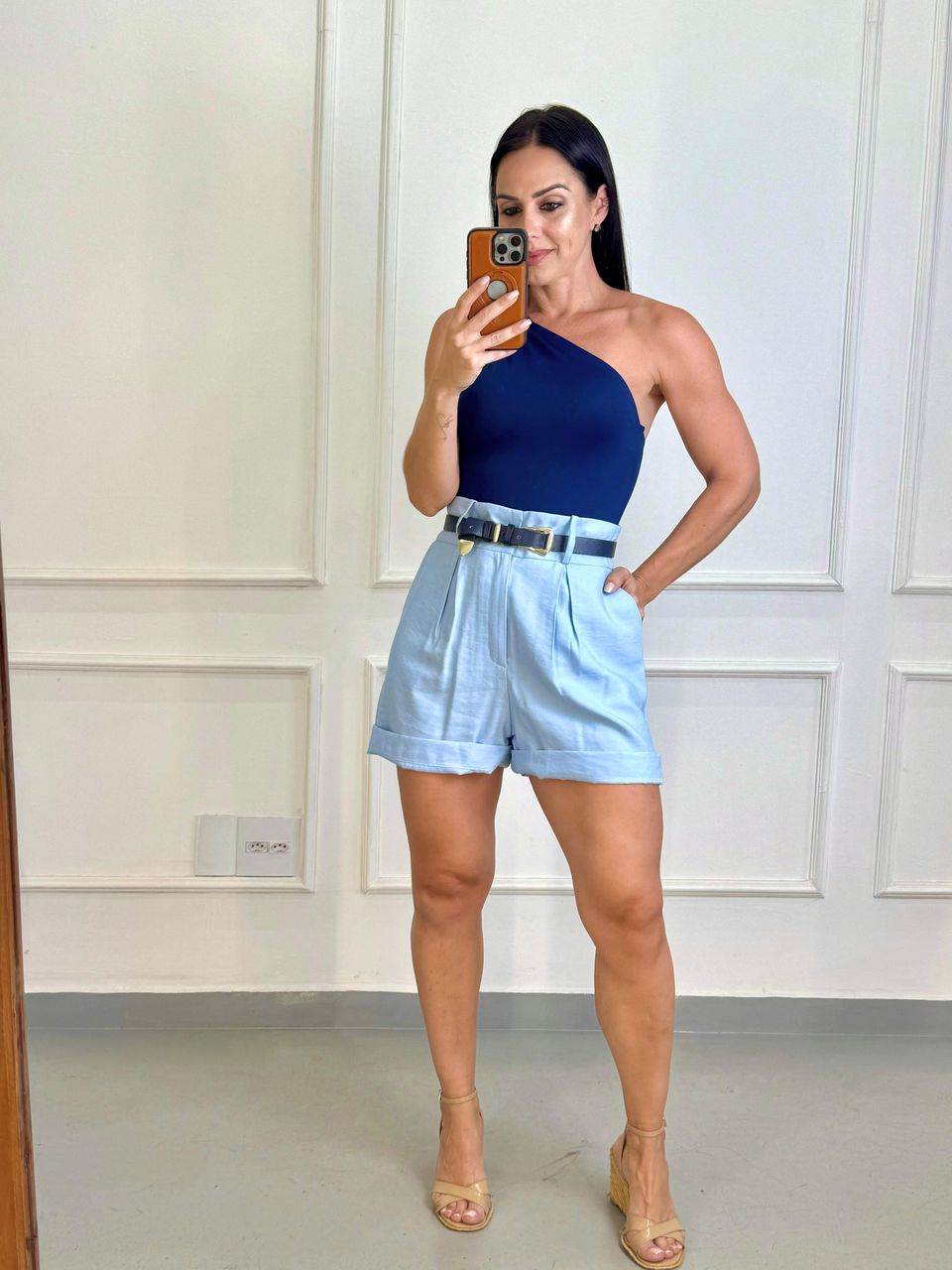 Short Alfaiataria Azul Serenity Nati