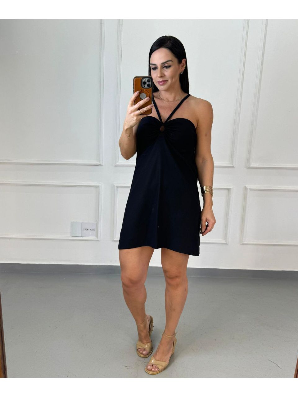 Vestido Linho Selene Preto - Arpaia