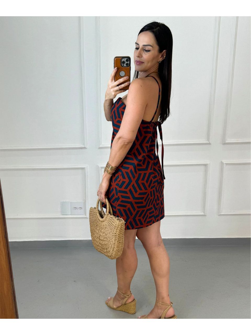 Vestido Linho Selene Mosaico