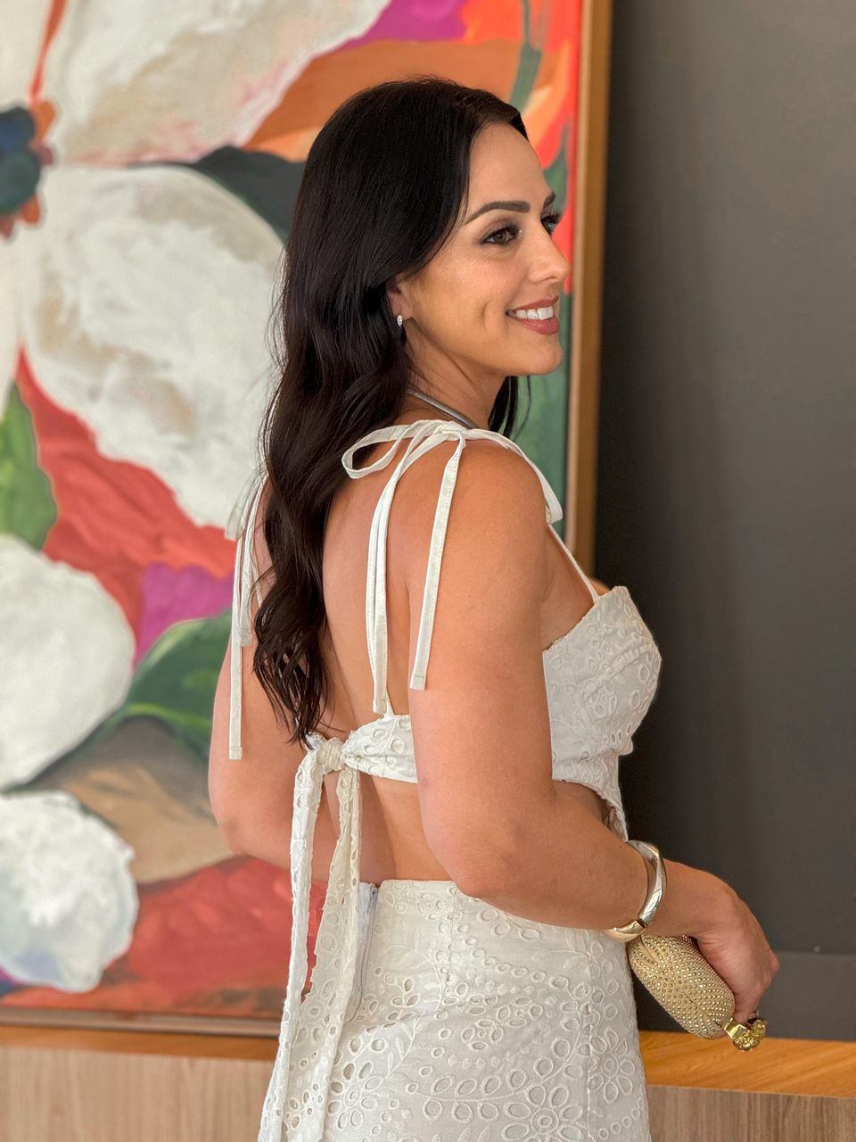 Vestido Longo em Laise Off White Anne