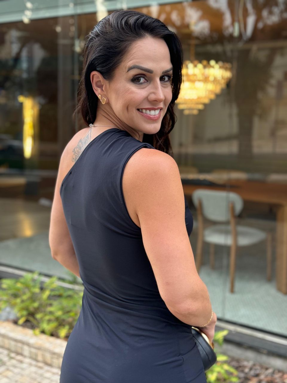 Vestido Antônia Midi Nula Manga Preto