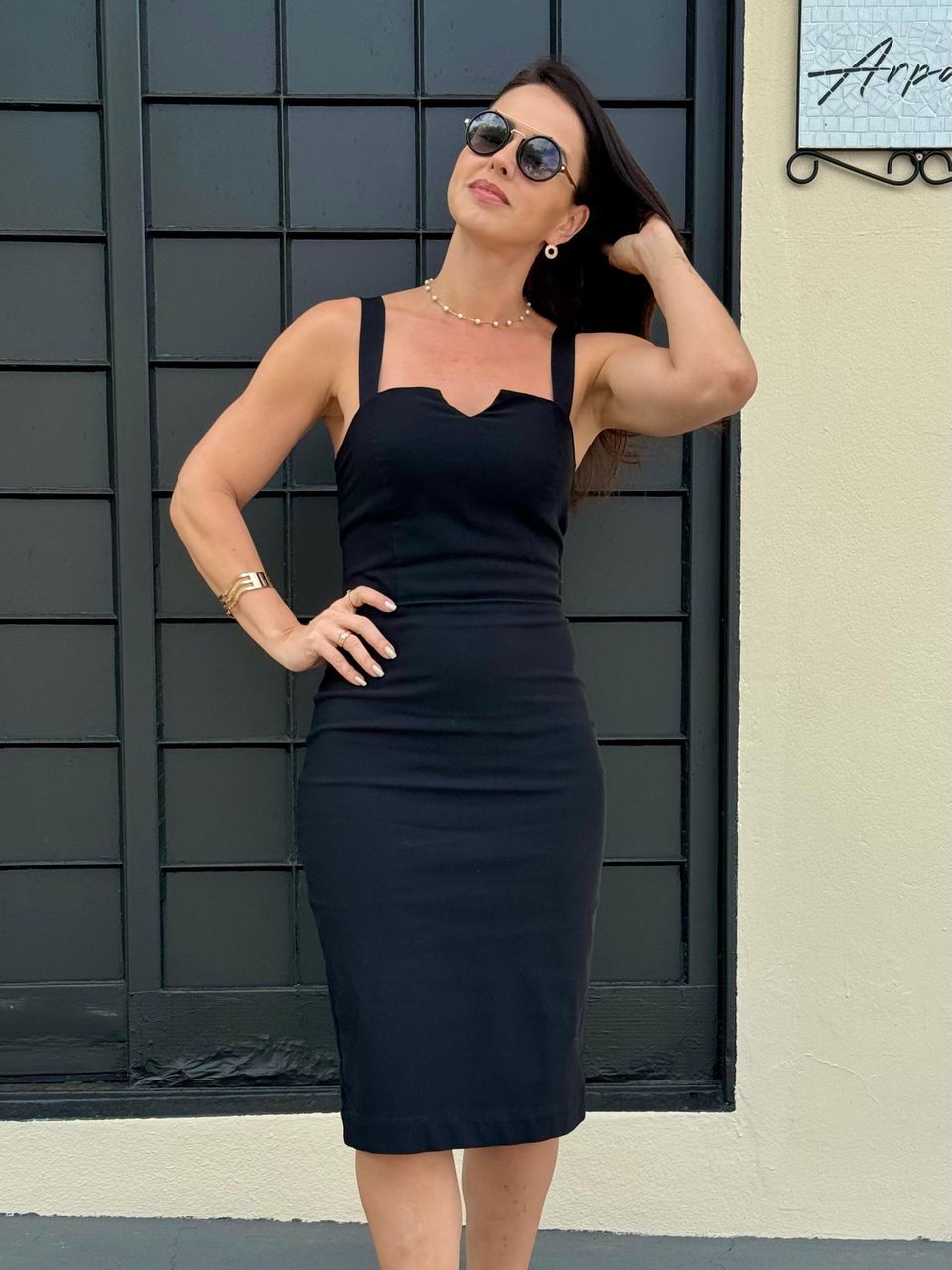 Vestido Midi Carolina Preto