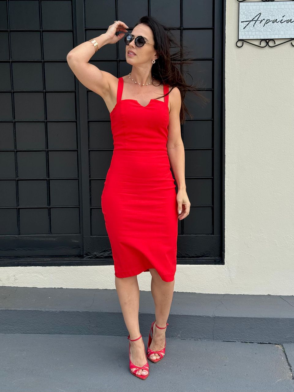 Vestido Midi Carolina Vermelho - Arpaia